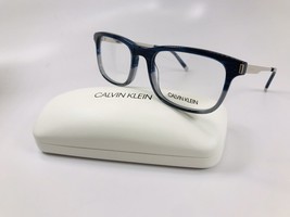 New Calvin Klein CK5995 416 Striped Blue &amp; Grey Eyeglasses 54mm with Case - $1,088.37 MXN
