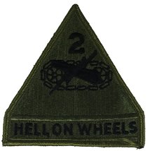 2ND Armored Division Hell On Wheels Unit Patch - Od Green/Black - Veteran Owned - £4.39 GBP