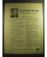1969 Lloyds Bank Ad - Lloyds Bank Mr. Harald Peake reports - £14.55 GBP