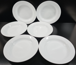 6 Corelle Winter Frost White Rim Soup Bowls Set Corning Serve Dish USA Made Lot - $56.30