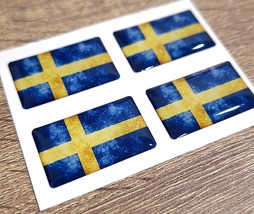 Sweden grunge Poly Gel Dome Decal 3D stickers 4X   30mm x 18mm - £7.00 GBP