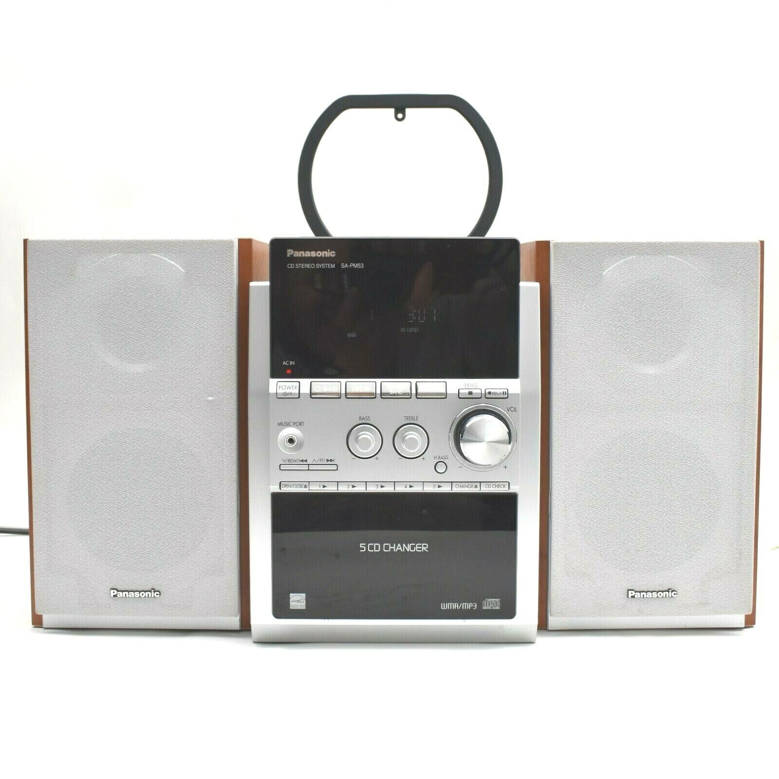 Panasonic SA-PM53 Compact Bookshelf Stereo System AM/FM Cassette 5-CD Player - £115.26 GBP