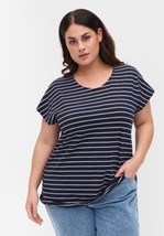 Calvin Klein Womens Performance Plus Size Slub Stripe Cris Cross T-Shirt 3X - £27.01 GBP