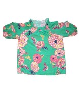 Women&#39;s Top L Butterfly Floral 3/4 Sleeve Work Casual Girls Night - $11.00