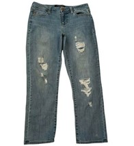 Liverpool Cropped Boyfriend Jeans Size 4/27 Destroyed Wash EXCELLENT CON... - £12.24 GBP