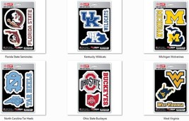 NCAA Decals Set of 3 Sheet is 5 1/2&quot; x 8&quot; by Team ProMark -Select- Team Below - £6.25 GBP