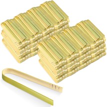 240 Pcs Mini Bamboo Tongs Disposable Small Wooden Toaster Tongs Charcuterie Serv - £39.95 GBP