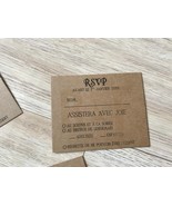 50pieces Kraft Paper RSVP cards with pirnting,Laser cut Thank You Cards,... - $30.50