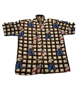 Up Ro&#39;s Vintage 90s Hip Hop Dice Shirt Size Large Button Down Short Sleeve - £19.02 GBP