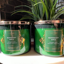 Bath And Body Works mahogany apple 3-wick Scented Candle Lot of 2 rare HTF - £63.25 GBP