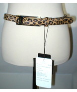 New Womens Designer Escada NWT $495 Leopard Belt Leather Logo Fur 75 cm ... - £385.48 GBP