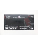 Barber Strong Black Nitrile Gloves Non-Slip, Textured Grip Medium - 100 PK - £14.96 GBP