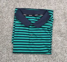Nike Golf Polo Shirt Men Large Green Stripe Performance Dri Fit Collared... - £14.15 GBP