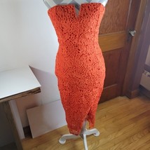 Womans Astr The Label Kalena Strapless Orange Lace Lined Dress Size Medium - £19.00 GBP