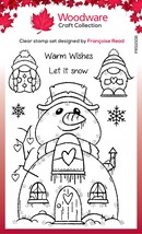 Woodware Clear Stamps 4&quot;X6&quot;-Singles Snow Gnomes FRS1006 - £20.21 GBP