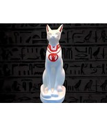 White Marble Egyptian Cat Statue, handmade marble stone Egyptian Cat fig... - €163,62 EUR