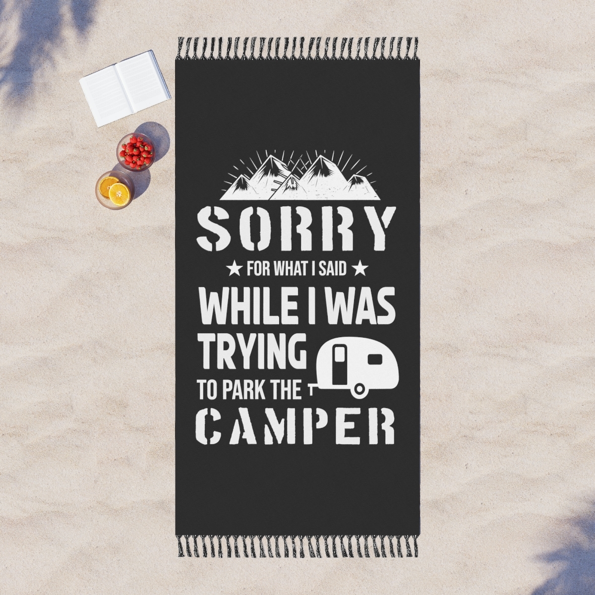 Primary image for "Sorry for What I Said Camper" Soft Polyester Boho Beach Cloth, Knotted Tassel