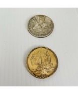 Mardi Gras Doubloon Poseidon 1981 New Orleans Set Of 2 Gold &amp; Silver Color - £38.92 GBP