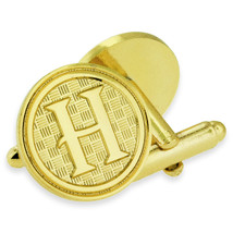 Letter H alphabet initials Cufflink Set Gold or Silver - £30.36 GBP
