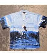 New LA Beats Button Down XL AOP Surfer Shirt Blue NWT - $57.03 CAD