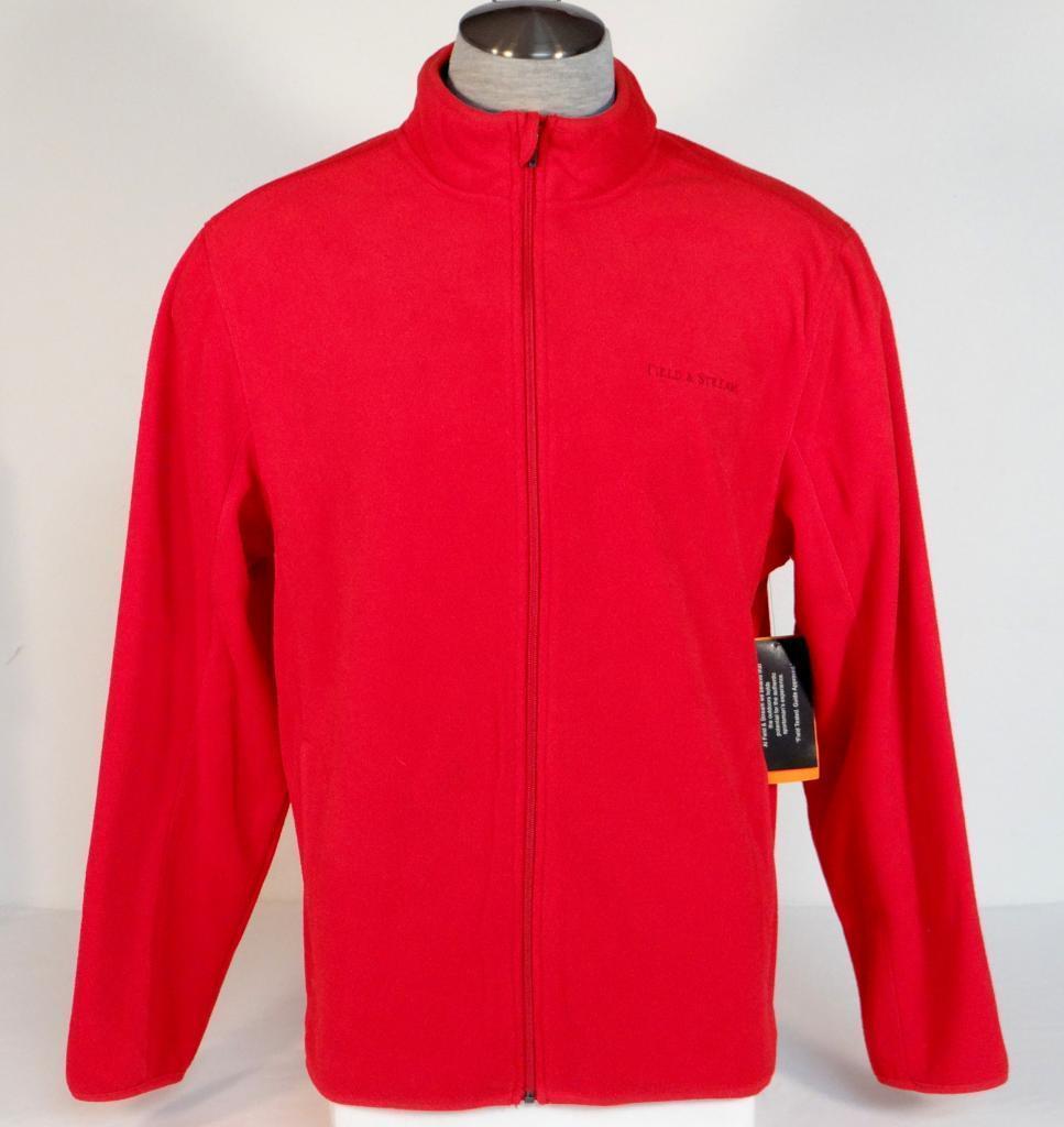 Field & Steam Signature Red Zip Front Fleece Jacket Mens NWT - £55.87 GBP