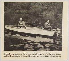 1949 Magazine Photo Flambeau Outboard Motors 2 Men Fishing in Boat  - £7.25 GBP