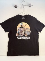 Star Wars The Mandalorian Yoda Graphic Print T-shirt Short Sleeve Black ... - £9.56 GBP