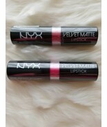 TWO (2) ~ NYK BRAND ~ VELVET MATTE PINK LIPSTICKS ~ VMLS07 ~ VMLS10 ~ SE... - £11.69 GBP