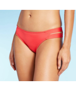 Kona Sol Medium Coverage Double Tab Strappy Hipster Bikini Bottom, Red S... - $13.00 CAD