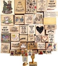 Stamps Rubber Lot Of 45 Mixed Various Themes And Brands Vintage Bulk BGS - $59.99