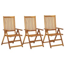 Garden Reclining Chairs 3 pcs Solid Acacia Wood - £118.73 GBP