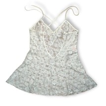 Vintage Fantasy Lingerie Gorgeous White See Through Lace Nighty Slip Dress Sz M - £20.52 GBP