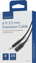 NEW Insignia 6-foot 3.5mm Male/Female Aux Audio Extension Cable Black NS-HZ528 - £5.87 GBP