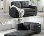3-In-1 Upholstered Futon Sofa ,Foldable Tufted Loveseat With Pull Out Sl... - $748.99