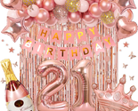 21St Birthday Decorations for Her, Rose Gold Birthday Party Decoration f... - $25.51