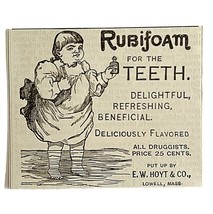 Rubifoam Toothpaste Hoyt And Co 1894 Advertisement Victorian Dental ADBN1ww - $19.99