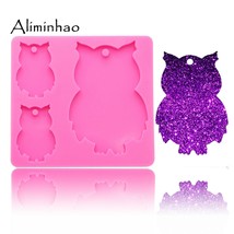 Owl Family Silicone Mould for Keychains Clay DIY Jewelry Making Epoxy Re... - £7.95 GBP