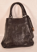 Furla Leather Ostrich Expandable Embossed Dark Chocolate Brown  - $178.20