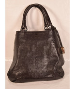 Furla Leather Ostrich Expandable Embossed Dark Chocolate Brown  - $244.49 CAD