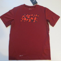 Nike Boys Woodland Camo Vapor Shirt - 789839 - Red 677 - M - NWT - £12.01 GBP