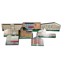 New London Area Historical Society Wooden Scenic Buildings Lot of 8 Shelf Decor  - £46.78 GBP