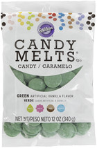 Wilton Candy Melts Flavored 12oz - Dark Green, Vanilla - £22.40 GBP