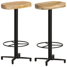 Bar Stool Set of 2 Natural Wood, Black - $189.49