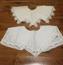 Vintage 1950s Lace Removeable Collars White With Button/Snap - $21.78