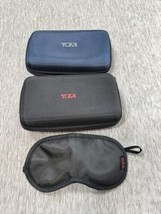 Tumi Delta Hard Case Lot of 2 w Sleep Mask Black Blue Travel Toiletries ... - $19.79