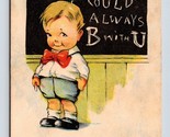 Comic Romance Children Chalkboard Wish I Could Be With You 1913 DB Postc... - £3.85 GBP