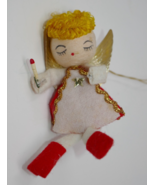 Mid-Century Felt Angel Holding Candle Christmas Ornament - $356.63 MXN