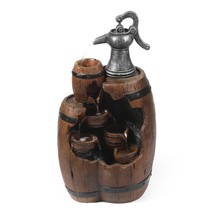 Luxen Home Polyresin Water Pump and Large Whiskey-Barrel Patio Fountain - $160.75