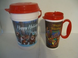 Walt Disney World Holiday Snow White Seven Dwarfs Popcorn Bucket &amp; Cup M... - £37.10 GBP