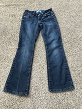 Paige Hidden Hills Straight Dark Blue Jeans Size 25 Denim pockets low rise - $23.36